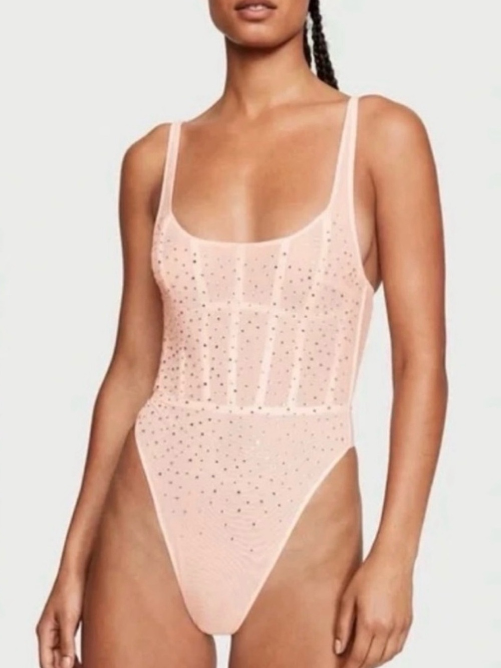 Victoria’s Secret Pink Rhinestone Embellished Bodysuit